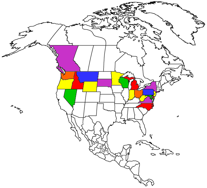 Places I have been in North America